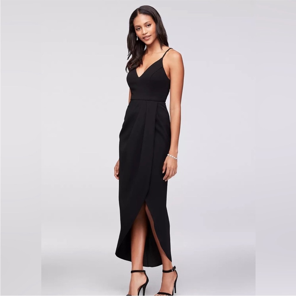 Xscape Formal Evening Dress. Black Crepe | Tulip Hem. Women’s Sz-6 EUC Classic